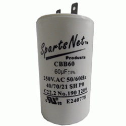 Capacitor  Marcha SpartsNet  60 MFD PLASTICO 250V 6SPB6060