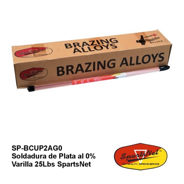 SP-BCUP2AG0 1 Soldadura de Plata al 0% Varilla 25Lbs