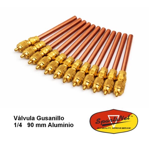 Válvula Gusanillo 1/4   90 mm Aluminio