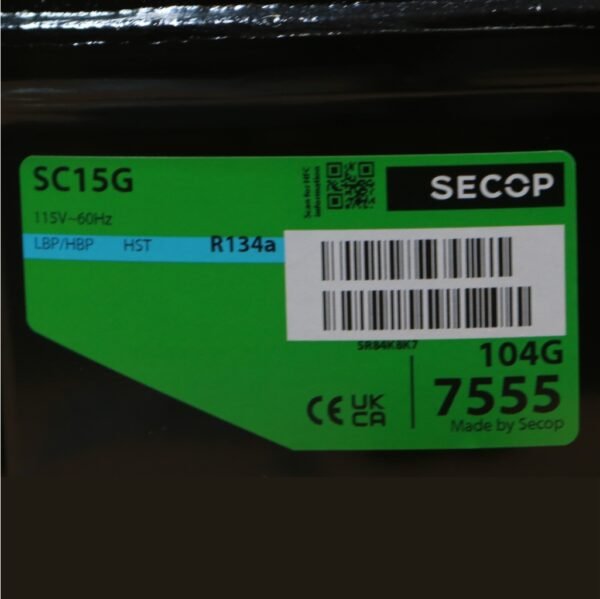 Compresor Secop 115 V 60 Hz R134  SC15G  LMHBP