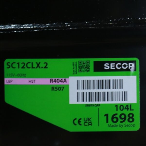 Compresor Secop 115 V 60 Hz R404  SC12CLX.2 LBP