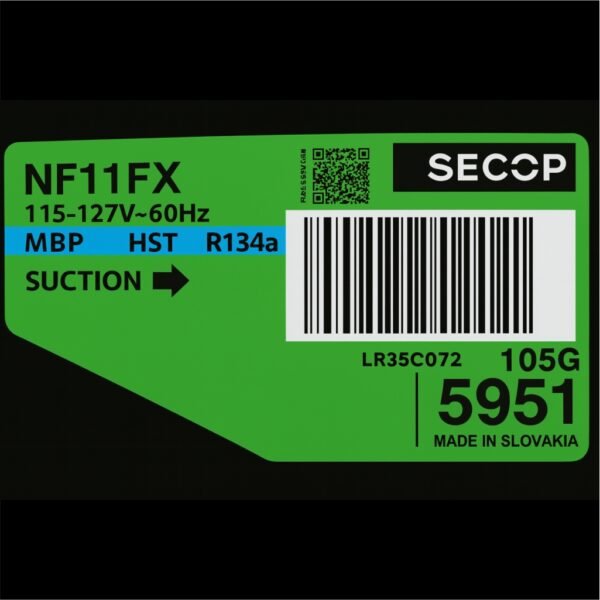 Compresor Secop 115 V 60hz R134A NF11FX