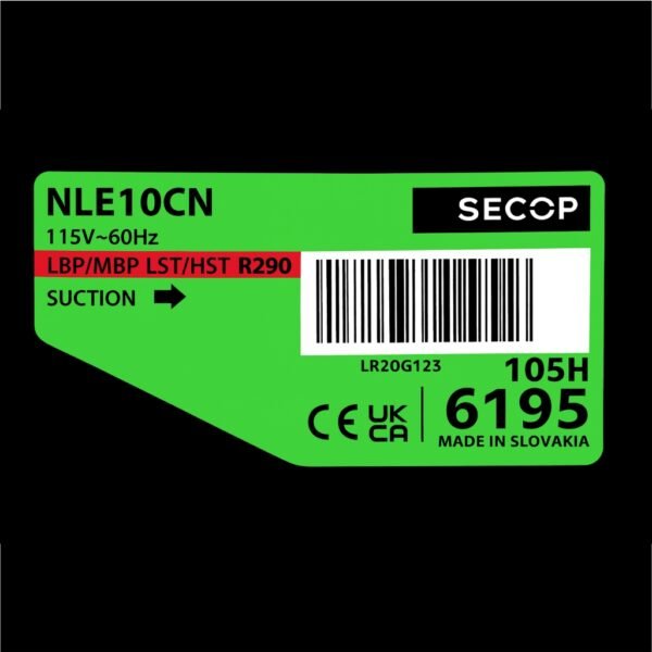 Compresor Secop 115 V 60hz R290 NLE10CN