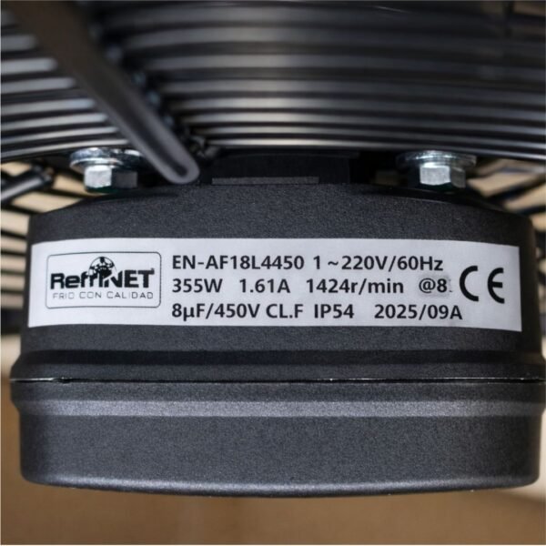 18 3 RNAF18L4450 Motor Ventilador Axial 18" 220V 60Hz 1Ph 4P Ip54 Succion Refrinet