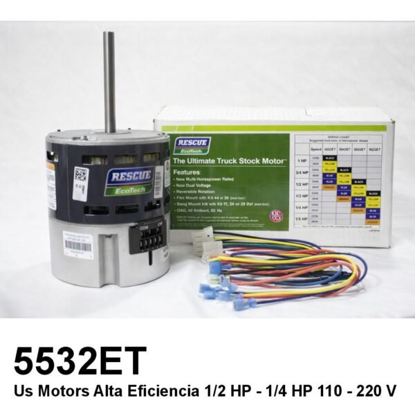 Us Motors Alta Eficiencia 1/2 HP - 1/4 HP 110 - 220 V