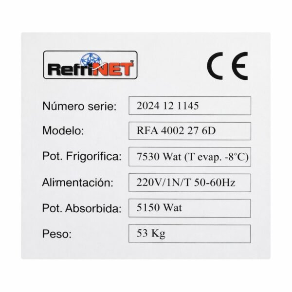 Evaporador Rfa 4002 27 6D 220V 60Hz